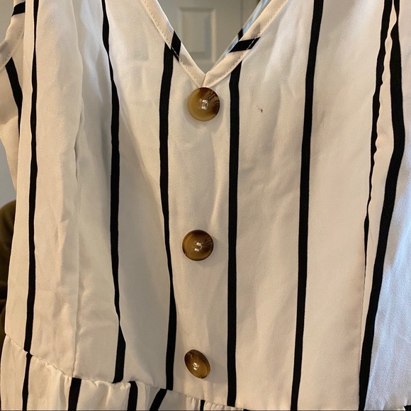 Black and White Striped Romper - Picture 3 of 5